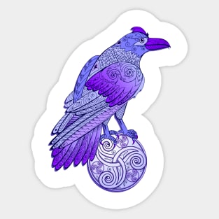 Magic blue crow Sticker